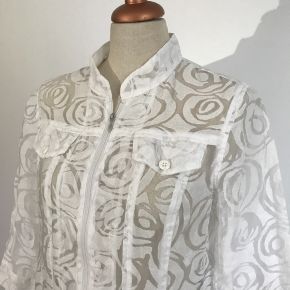KerryBrooke - White Lace Sheer Jacket - M - Picture 3 of 10